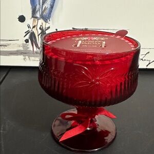 DW HOME cranberry mimosa red glass candle